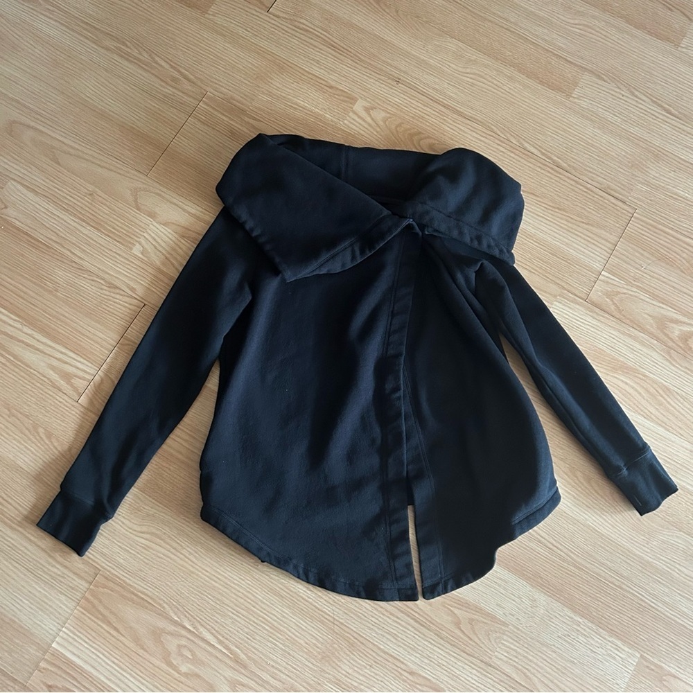 Z by Zella Black Draped Cardigan Jacket Small